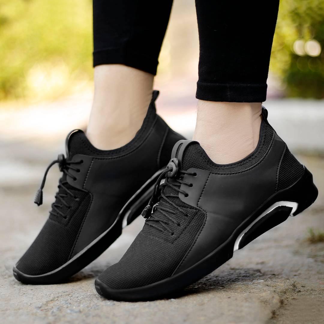 Men's Air Sneakers Black High Sole Lace Up Comfort Daily Casual Orthopedic  Shoes | eBay